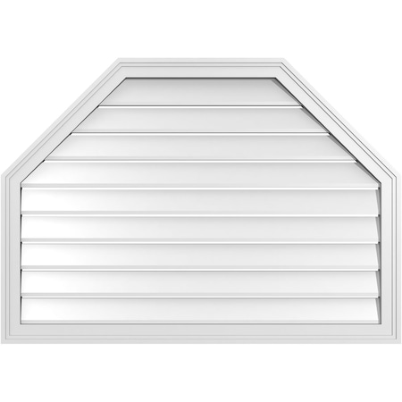 Ekena Millwork Octagonal Top Surface Mount PVC Gable Vent w/ 2"W x 1-1/2"P Brickmould Frame, 42"W x 30"H GVPOT42X3002SF